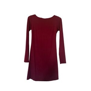 NWT Susana Monaco Alexa Beaulojais Cherry Red Long Sleeve Dress Size Small